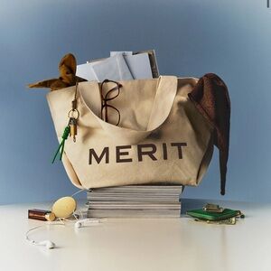 MERIT The Everything Bag Beige Canvas Tote